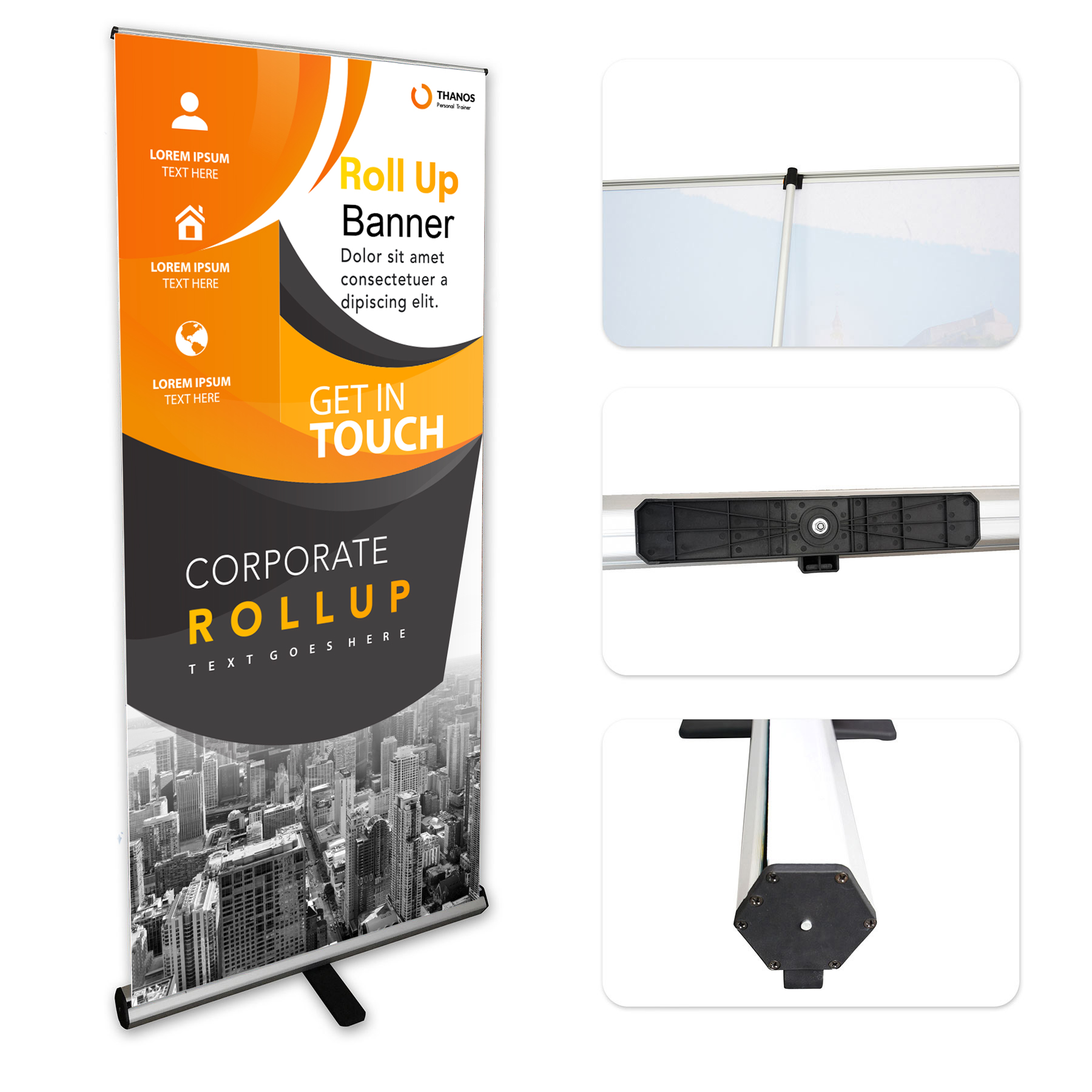 31.5" Retractable Banner Stand w/Graphic - Banners