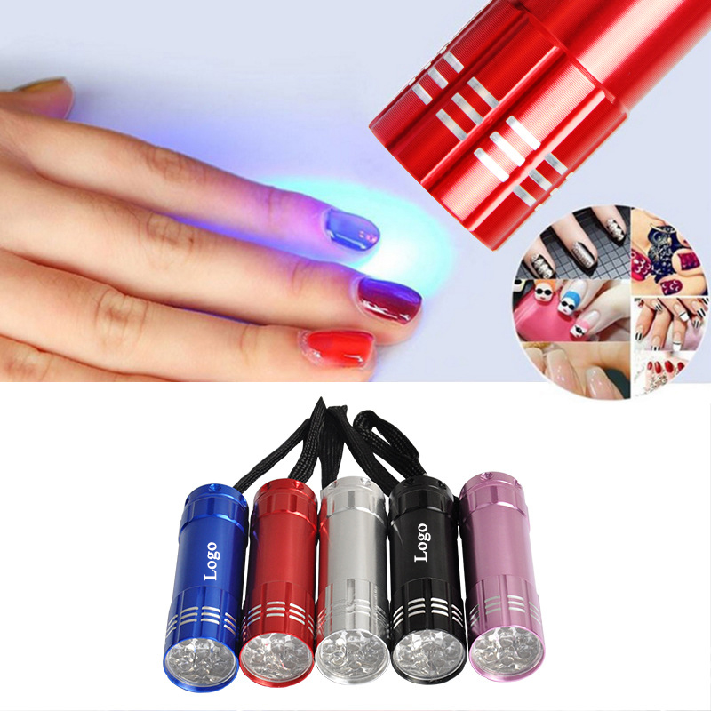 Mini 9 LED Nail Gel Dryer Flashlight Therapy Lamp - Lamps