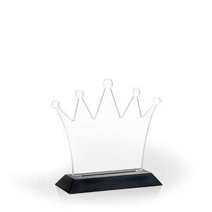 Crown Award with Black Wood Base, Large - UV Print