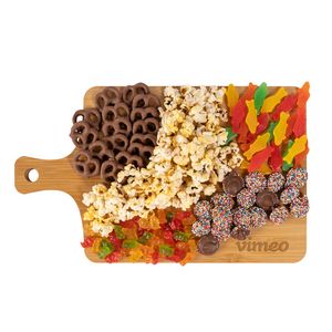 Movie Night Bamboo Wood Charcuterie Cutting Board