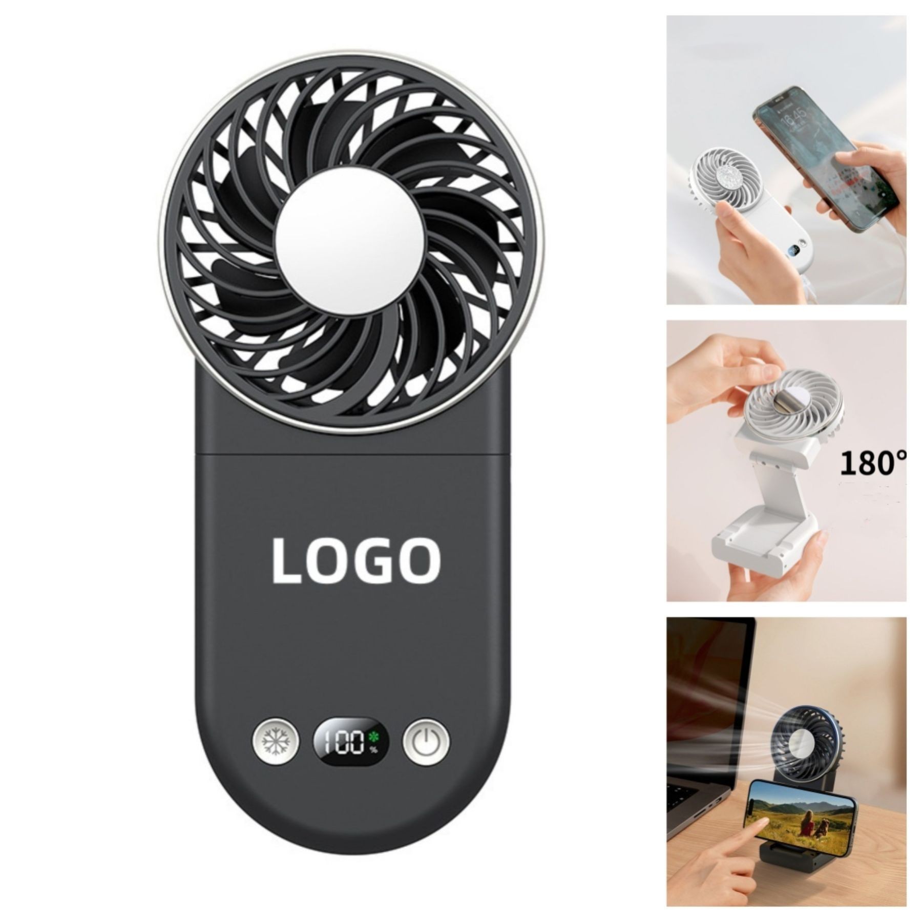 Portable Foldable Outdoor Small Fan, Power Bank - Fans