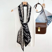 Custom 5.9" x 59" 100% Silk Long Neck Scarf Silk Hair Wrapping - Scarves, Ties