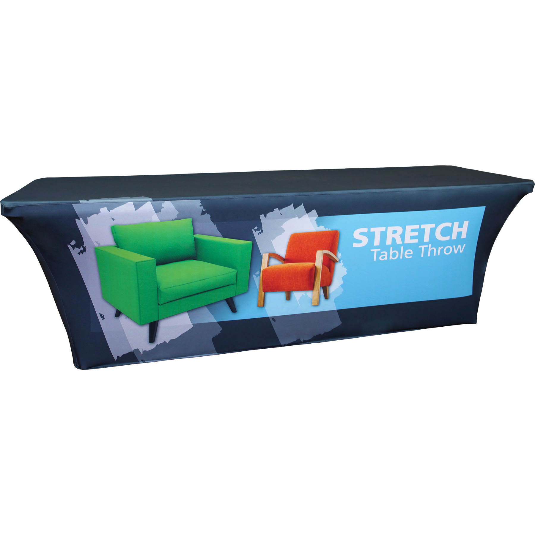 6' Dye Sub Printed Stretch Table Throw - Tablecloths