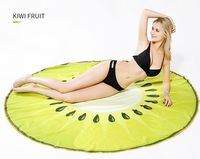 63 x 63" Kiwi Fruit Shape Custom Shape Towel Soft Microfiber Beach Towels - One Side Printing - Towels, Mats