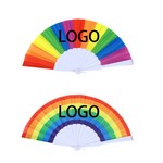 Loud Snap Rainbow Plastic Folding Fan