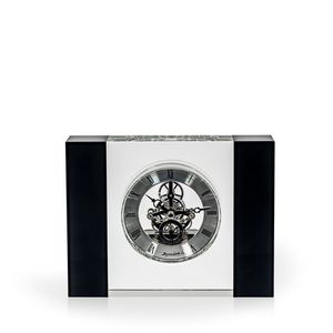 Luxe Clear and Black Fused Crystal Clock