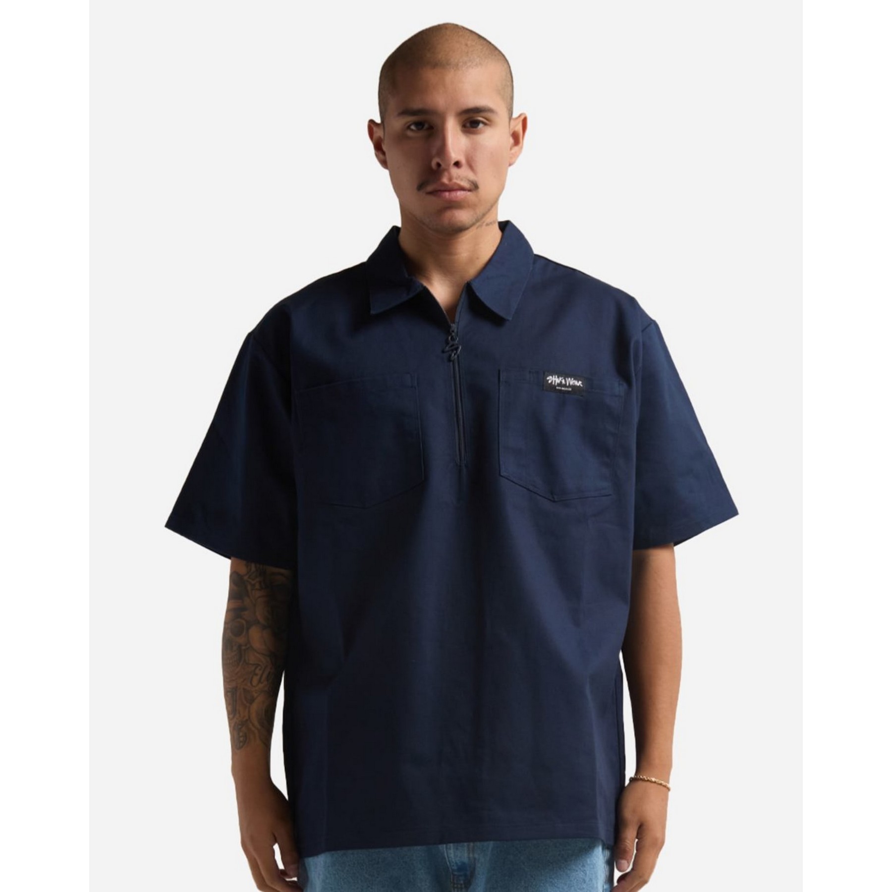 Shaka Wear Unisex Work Heavyweight Quarter-Zip Short Sleeve Shirt - SHQZWS - Shirts
