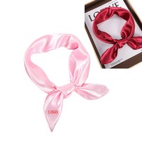 Solid Color Satin Scarf - Scarves