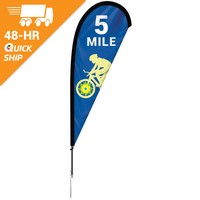 48 - Hour 6' Single Reverse Teardrop Banner w/Hardware Set - Banners, Flags