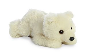 8" Lux Laying Polar Bear Stuffed Animal - Stuffed Animals, Toys