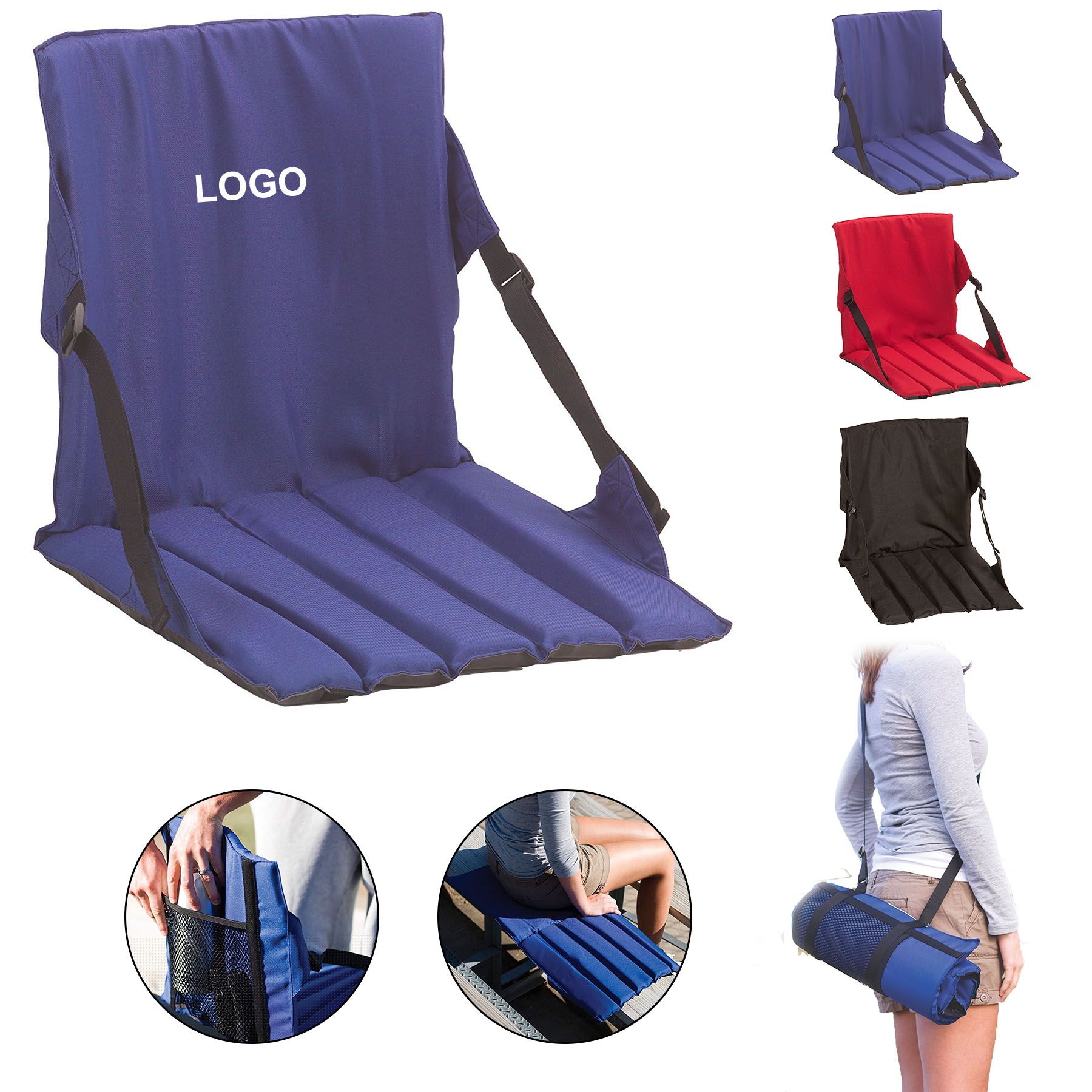 Polyester Padded Seat Cushion W Back Rest - Cushions