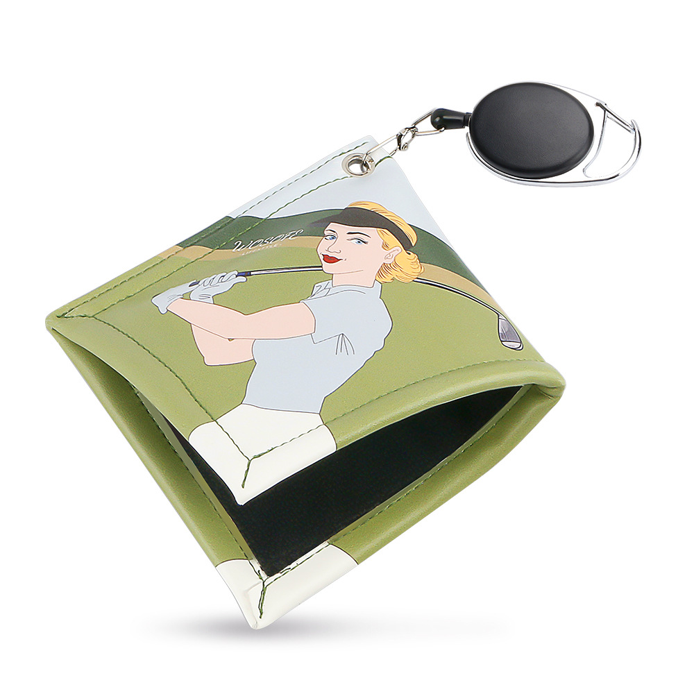 Full Color Golf Ball Cleaning Towel - Key Chains / Rings, Clubs