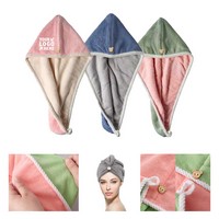 Double Layer Coral Fleece Hair Drying Cap for Women - Caps, Hair Products
