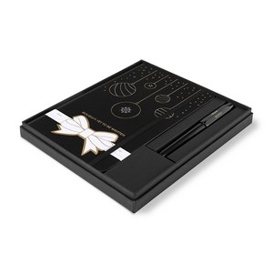 Moleskine® Hard Cover Holiday Notebook and Kaweco Pen Gift Set - Black