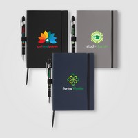 Hemingway Recycled Soft Cover Journal & Pen Set - A5 5.5" x 8.3" - Debossed - Notebooks, Pens