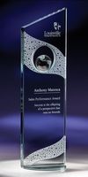 9.25" Perspective Jade Crystal Award - Globe Theme