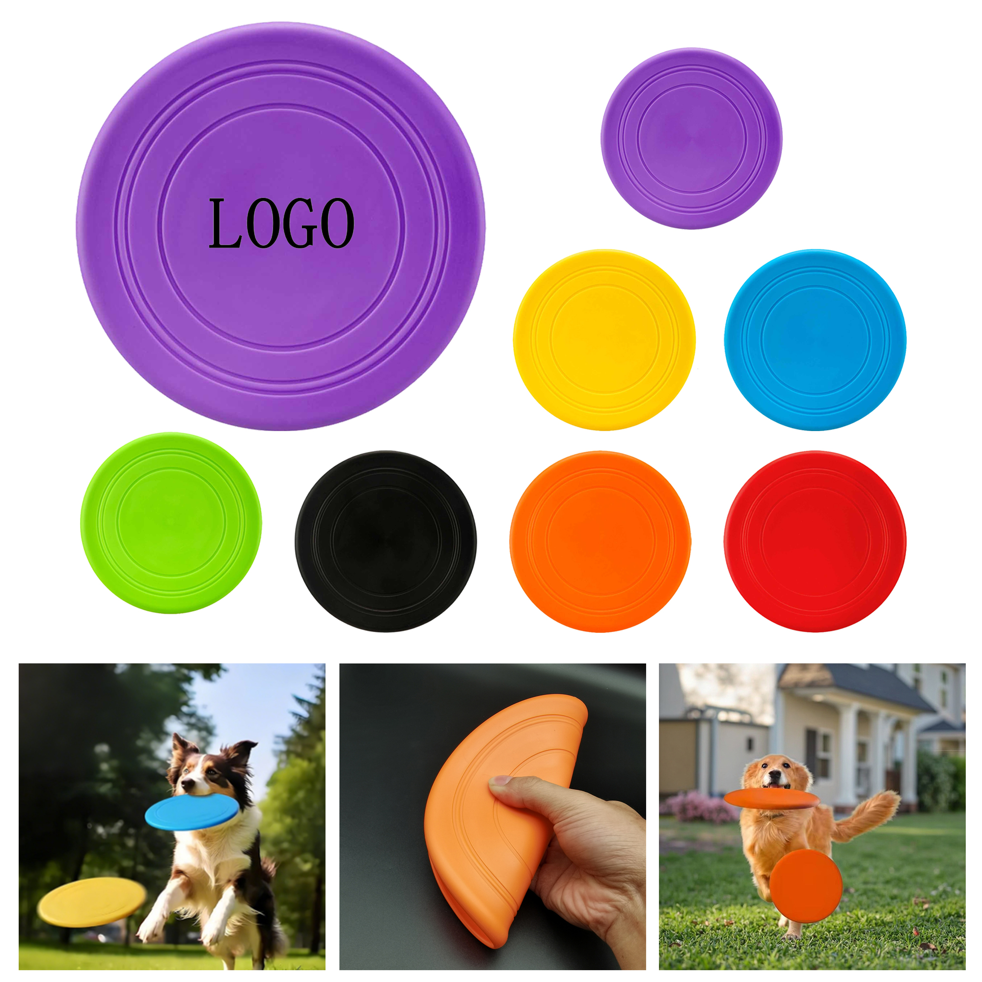 Durable Rubber Pet Flying Disc - Dog Treats, Toys