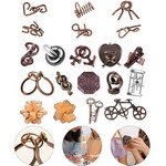 Metal Wood Ring Brain Teaser Puzzle Logic Challenges
