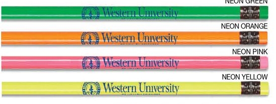Neon Economy Pencil w/Matching Eraser - Pencils