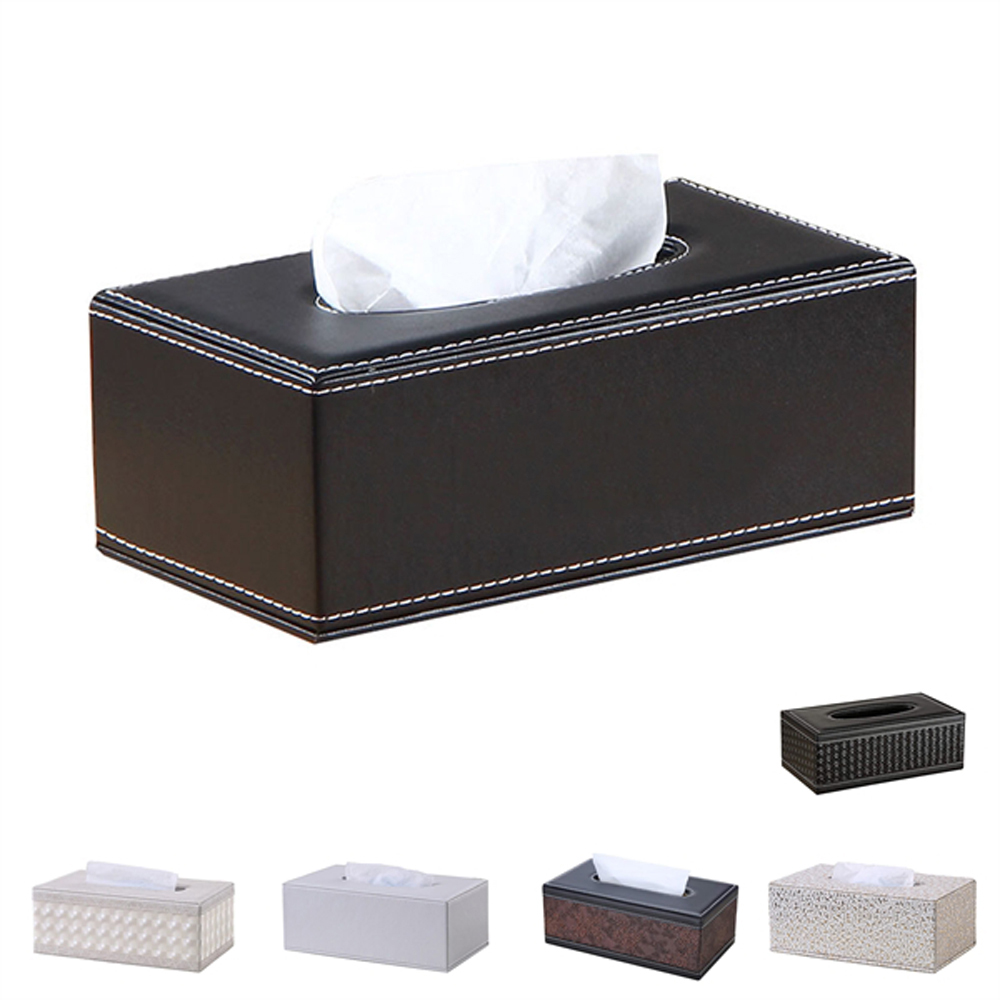 Rectangular PU Leather Tissue Box Holder - Cases