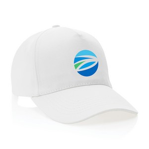 Impact 5 Panel 280gr Recycled Cotton Cap with AWARE™ - White