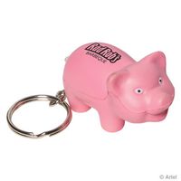 Pig Stress Reliever Key Chain - Key Chains / Rings, Squeeze Toys