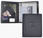 Letter Size Ring binder/Padfolio, 1" Ring Binder, Black soft simulated leather