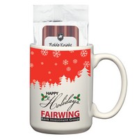 15 Oz. Full Color Mug With Two Packs Of Hot Cocoa