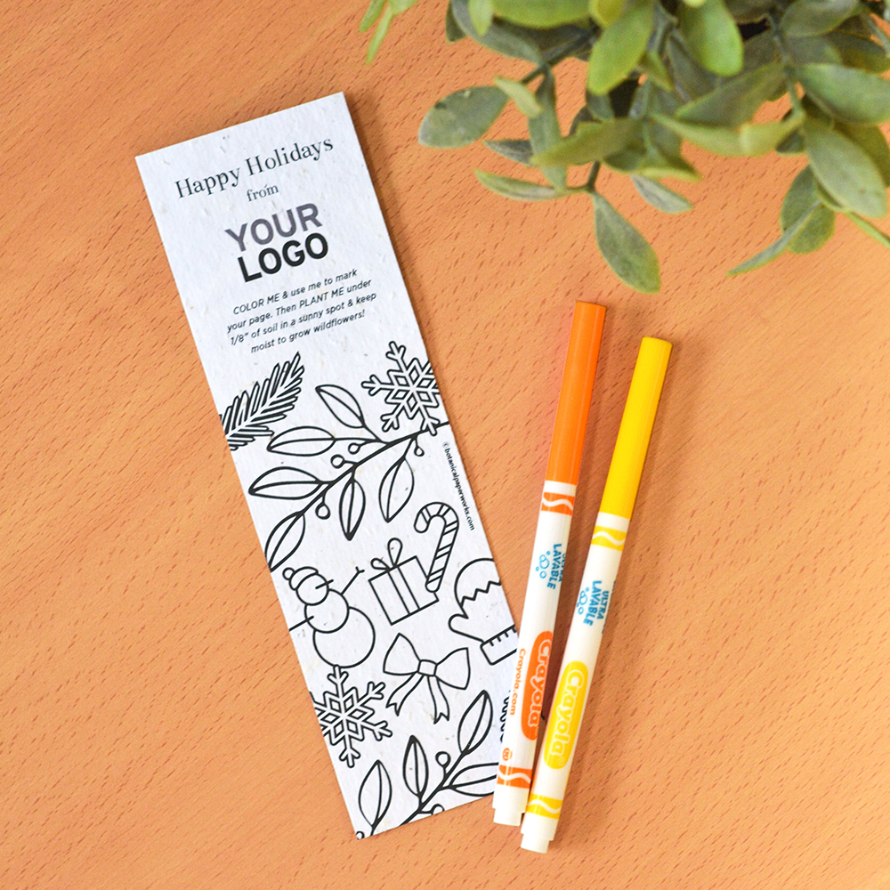Festive Cheer Color Me Seed Paper Bookmarks - Seeds, Bookmarks