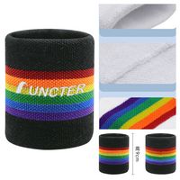 Terry Cloth Cotton Sport Wristband Embroidery - Wristbands, Headbands