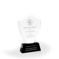 Denver Engraved Crystal Shield Award