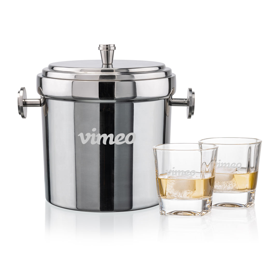 Milano Ice Bucket & Kansas On-the-Rocks Set - Glasses-Drinking