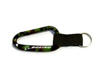 8cm Camouflage Aluminum Carabiner w/Strap & Key Ring - Key Chains / Rings, Carabiners