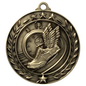 Antique Track Wreath Award Medallion (1-3/4")