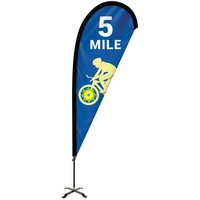 6' Portable Single Reverse Teardrop Kit w/Cross Base - Banners, Flags