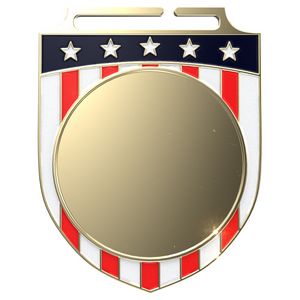 Vibraprint® Bright Patriotic Shield Insert Medallion (2-3/4")