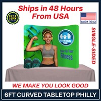 Philly 6' Tabletop Curved Single-Sided Display Kit - Made in the USA - Displays, Banners