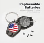 LED Keychain Flashlight UV Decorated Full Color With Clear Dome
