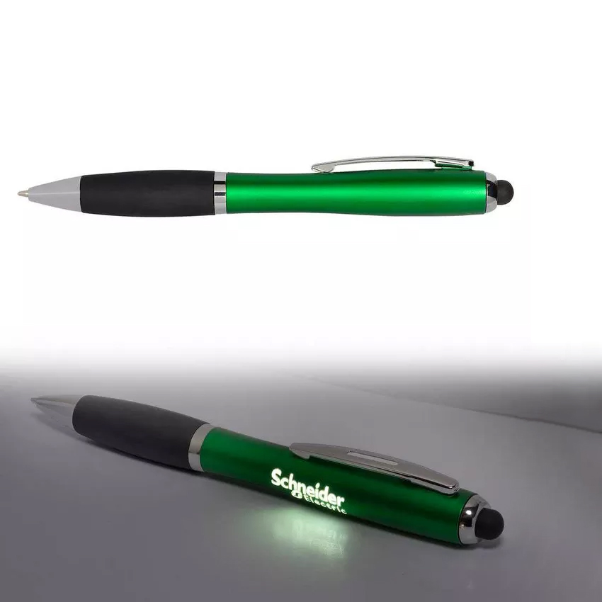 Stylus-407 Light Up Logo Ballpoint Pen - Pens, Styluses