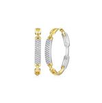Charles Garnier Sterling Silver "Modern Paperclip" Paper Clip Link with CZ Hoop Earrings