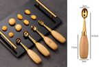 Oval Gold 304 Stainless Steel Fruit Scoop Watermelon Scoop Ice Cream Scoop With Wood Handle