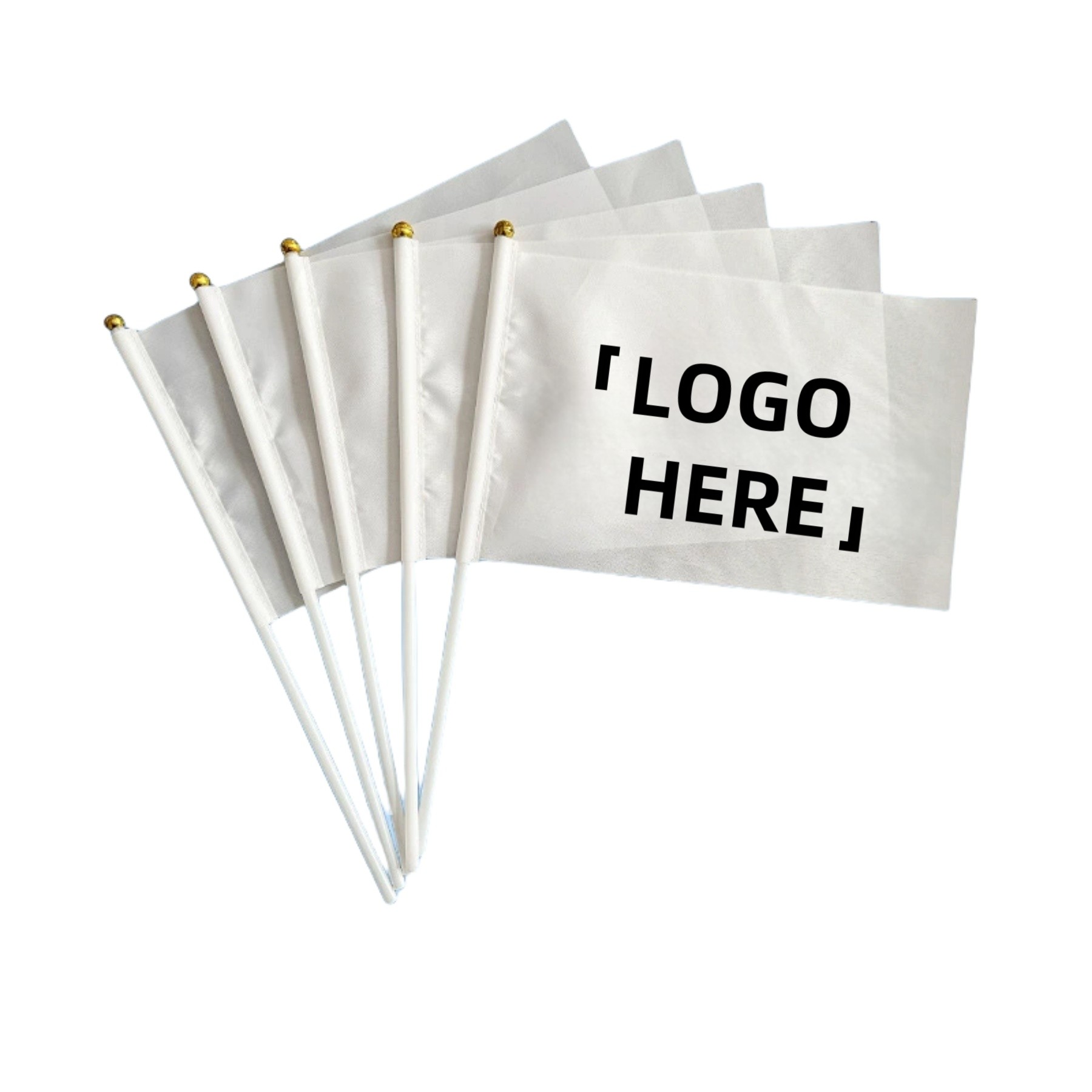 5.5" x 8.3" White Handheld Flag - Flags