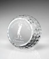 Crystal Standing Golf Ball - Awards, Crystal