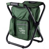 Foldable Outdoor Steel Chair w/Built In Cooler Bag - Chairs, Coolers