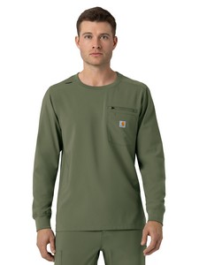 Carhartt Scrubs - Men's Two-Pocket Crew Neck Long Sleeve Scrub Top