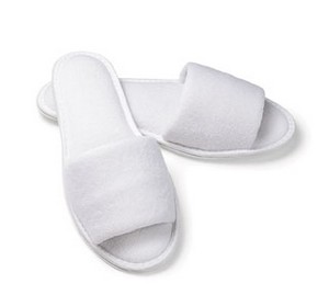 OSFA Unisex Open Toe Terry Slippers w/EVA Sole