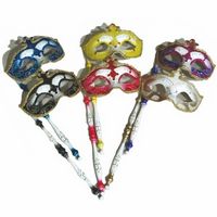 Glitter Painted Mask w/Side Stick - Masks