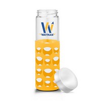 20 oz Silicone Round Cutouts Glass Bottle - Bottles, Glasses-Drinking