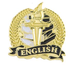 Bright Gold Academic English Lapel Pin (1-1/8")