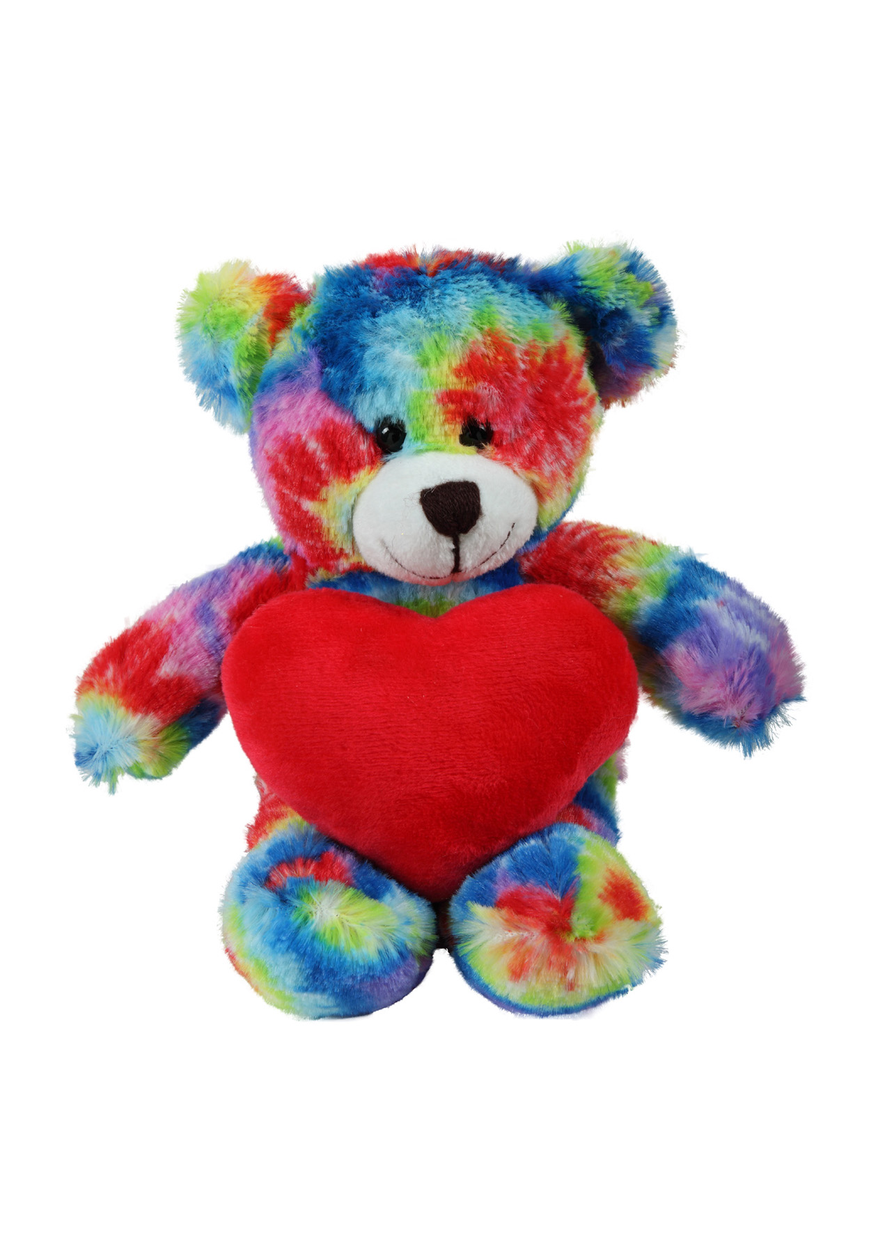 soft plush Tie Dye Bear with heart - Stuffed Animals